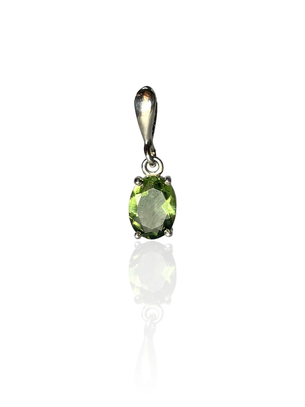 Pendant Moldavite 6x8 faceted 925 Silver