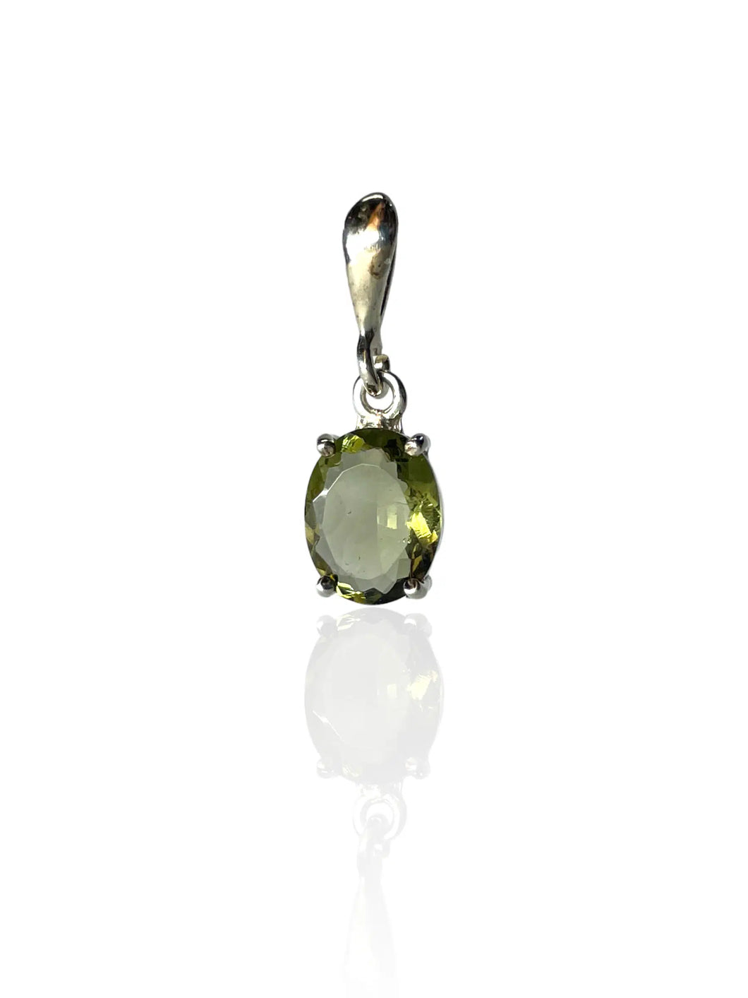 Pendant Moldavite 9x11 faceted 925 Silver