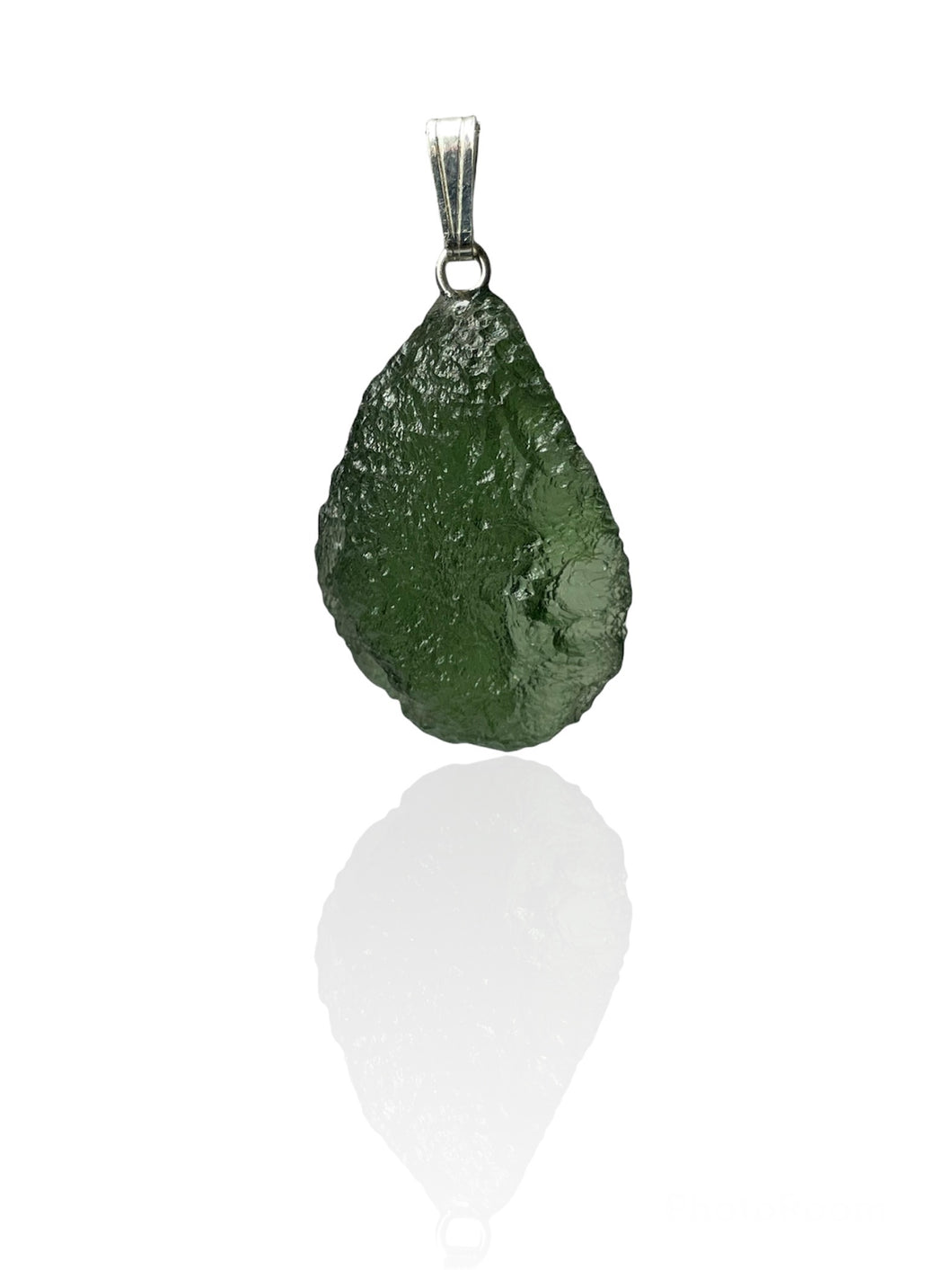 Pendant Moldavite 925 Silver Top Drill Bail