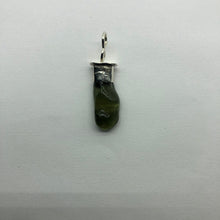 Load image into Gallery viewer, New England Hand Crafted - Tumbled Moldavite Pendant - Sterling Silver Cap Swirl Bail - 2.85gr -
