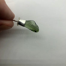 Load image into Gallery viewer, New England Hand Crafted - Tumbled Moldavite Pendant - Sterling Silver Cap Swirl Bail - 3.43gr -
