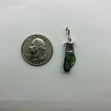 Load image into Gallery viewer, New England Hand Crafted - Tumbled Moldavite Pendant - Sterling Silver Cap Swirl Bail - 3.43gr -
