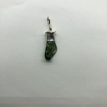 Load image into Gallery viewer, New England Hand Crafted - Tumbled Moldavite Pendant - Sterling Silver Cap Swirl Bail - 3.43gr -
