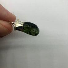 Load image into Gallery viewer, New England Hand Crafted - Tumbled Moldavite Pendant - Sterling Silver Cap Swirl Bail - 3.43gr -
