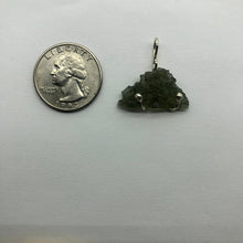 Load image into Gallery viewer, New England Hand Crafted Besednice Moldavite Pendant - 2.23gr/11.15ct - 925 Silver Prong Set -
