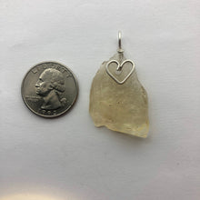 Load image into Gallery viewer, Libyan Desert Glass Pendant  - Sterling Silver Hand Set- 6.85GR/34.25CT - New England Artisan Crafted -
