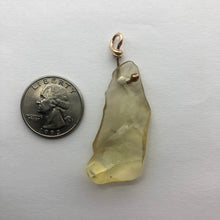 Load image into Gallery viewer, Libyan Desert Glass Pendant  - 14k Gold Filled Simple Bail- 8.60GR/43.0CT - New England Artisan Crafted -
