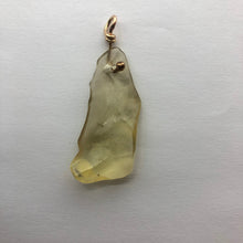 Load image into Gallery viewer, Libyan Desert Glass Pendant  - 14k Gold Filled Simple Bail- 8.60GR/43.0CT - New England Artisan Crafted -
