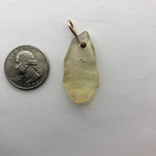 Load image into Gallery viewer, Libyan Desert Glass Pendant  - 14k Gold Filled Simple Bail- 5.67GR/28.35CT - New England Artisan Crafted -
