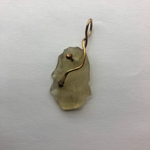 Load image into Gallery viewer, Libyan Desert Glass Pendant  - 14k Gold Filled Hand Punched Bail- 6.12GR/30.60CT - New England Artisan Crafted -
