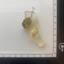 Load image into Gallery viewer, Tumbled Moldavite with Libyan Desert Glass Crystal Combo Pendant- 9.65gr - New England Artisan Crafted -
