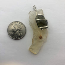 Load image into Gallery viewer, Tumbled Moldavite with Libyan Desert Glass Crystal Combo Pendant- 9.65gr - New England Artisan Crafted -
