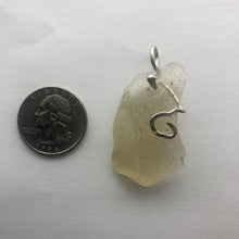 Load image into Gallery viewer, Libyan Desert Glass Pendant  - Sterling Silver Hand Set- 9.30GR/46.50CT - New England Artisan Crafted -
