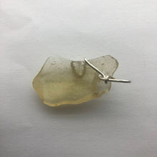 Load image into Gallery viewer, Libyan Desert Glass Pendant  - Sterling Silver Hand Set- 9.30GR/46.50CT - New England Artisan Crafted -
