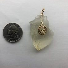 Load image into Gallery viewer, Libyan Desert Glass Pendant  - 14k Gold Filled Coiled Bail- 10.09GR/50.45CT - New England Artisan Crafted -
