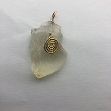 Load image into Gallery viewer, Libyan Desert Glass Pendant  - 14k Gold Filled Coiled Bail- 10.09GR/50.45CT - New England Artisan Crafted -
