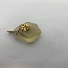 Load image into Gallery viewer, Libyan Desert Glass Pendant  - 14k Gold Filled Coiled Bail- 6.55GR/32.75CT - New England Artisan Crafted -
