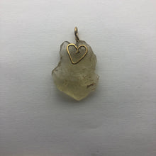 Load image into Gallery viewer, Libyan Desert Glass Pendant  - 14k Gold Filled Heart Shaped Bail- 6.23GR/31.15CT - New England Artisan Crafted -
