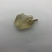 Load image into Gallery viewer, Libyan Desert Glass Pendant  - 14k Gold Filled Heart Shaped Bail- 6.23GR/31.15CT - New England Artisan Crafted -
