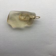 Load image into Gallery viewer, Libyan Desert Glass Pendant  - 14k Gold Filled Coiled Bail- 7.65GR/38.25CT - New England Artisan Crafted -
