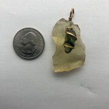 Load image into Gallery viewer, Tumbled Moldavite/Libyan Desert Glass Crystal Combo Pendant - 14k Gold Filled - 10.25gr - New England Artisan Crafted -
