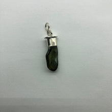 Load image into Gallery viewer, New England Hand Crafted - Tumbled Moldavite Pendant - Sterling Silver Cap Swirl Bail - 2.85gr -
