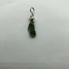 Load image into Gallery viewer, New England Hand Crafted - Tumbled Moldavite Pendant - Sterling Silver Cap Swirl Bail - 3.43gr -
