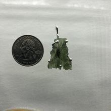 Load image into Gallery viewer, New England Hand Crafted Besednice Moldavite Pendant - 3.10gr/15.50ct - Sterling Silver Prong Set -
