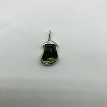 Load image into Gallery viewer, Tumbled Moldavite Pendant - Bezel Set Sterling Silver - New England Hand Crafted - 3.84Gr/19.20Ct
