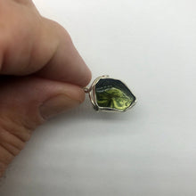 Load image into Gallery viewer, Tumbled Moldavite Pendant - Bezel Set Sterling Silver - New England Hand Crafted - 2.70Gr/13.50Ct
