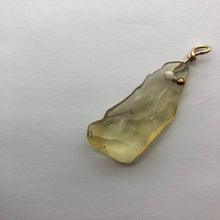 Load image into Gallery viewer, Libyan Desert Glass Pendant  - 14k Gold Filled Simple Bail- 8.60GR/43.0CT - New England Artisan Crafted -
