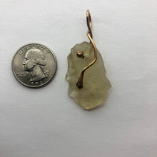 Load image into Gallery viewer, Libyan Desert Glass Pendant  - 14k Gold Filled Hand Punched Bail- 6.12GR/30.60CT - New England Artisan Crafted -
