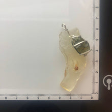 Load image into Gallery viewer, Tumbled Moldavite with Libyan Desert Glass Crystal Combo Pendant- 9.65gr - New England Artisan Crafted -
