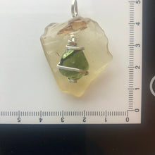 Load image into Gallery viewer, Tumbled Moldavite with Libyan Desert Glass Crystal Combo Pendant- 9.67gr - New England Artisan Crafted -
