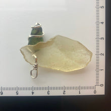 Load image into Gallery viewer, Tumbled Moldavite with Libyan Desert Glass Crystal Combo Pendant- 8.0gr - New England Artisan Crafted -
