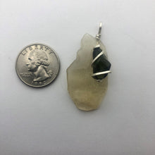 Load image into Gallery viewer, Tumbled Moldavite with Libyan Desert Glass Crystal Combo Pendant- 8.0gr - New England Artisan Crafted -
