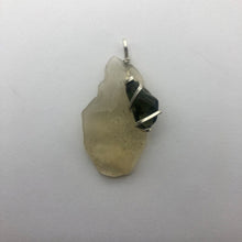 Load image into Gallery viewer, Tumbled Moldavite with Libyan Desert Glass Crystal Combo Pendant- 8.0gr - New England Artisan Crafted -
