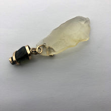 Load image into Gallery viewer, Tumbled Moldavite/Libyan Desert Glass Crystal Combo Pendant - 14k Gold Filled - 9.35gr - New England Artisan Crafted -
