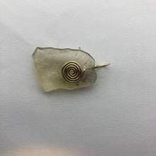 Load image into Gallery viewer, Libyan Desert Glass Pendant  - 14k Gold Filled Coiled Bail- 6.21GR/31.05CT - New England Artisan Crafted -
