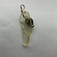 Load image into Gallery viewer, Tumbled Moldavite/Libyan Desert Glass Crystal Combo Pendant - 14k Gold Filled - 6.88gr - New England Artisan Crafted -
