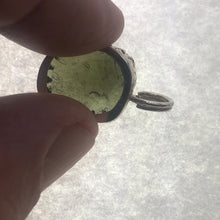 Load image into Gallery viewer, New England Hand Crafted - Tumbled Moldavite Pendant - 3gr/15ct - Sterling Silver Crown Bezel Set * Bubbling Beauty *
