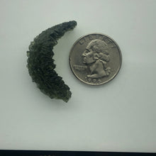 Load image into Gallery viewer, Moldavite Crescent Moon Shaped Crystal - A+ Grade  - 5.31gr/26.55ct - Beautiful Natural Textured Stone
