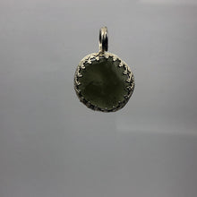 Load image into Gallery viewer, New England Hand Crafted - Tumbled Moldavite Pendant - 3gr/15ct - 925 Silver Crown Bezel Set -
