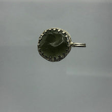 Load image into Gallery viewer, New England Hand Crafted - Tumbled Moldavite Pendant - 3gr/15ct - 925 Silver Crown Bezel Set -
