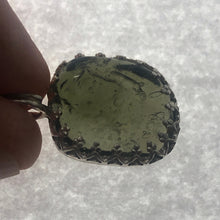 Load image into Gallery viewer, New England Hand Crafted - Tumbled Moldavite Pendant - 3gr/15ct - Sterling Silver Crown Bezel Set * Bubbling Beauty *
