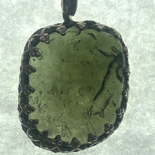 Load image into Gallery viewer, New England Hand Crafted - Tumbled Moldavite Pendant - 3gr/15ct - Sterling Silver Crown Bezel Set * Bubbling Beauty *
