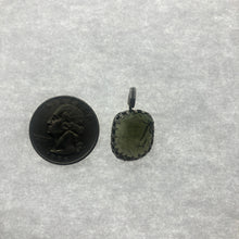 Load image into Gallery viewer, New England Hand Crafted - Tumbled Moldavite Pendant - 3gr/15ct - Sterling Silver Crown Bezel Set * Bubbling Beauty *
