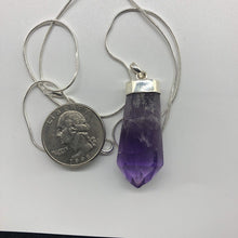 Load image into Gallery viewer, Amethyst Point Pendant 925 Silver Cap Bail 10.8 grams Brilliant Purple Structure
