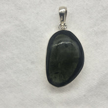 Load image into Gallery viewer, Moldavite Cabachon  Pendant 925 Silver Bezel Set Metaphysical Crystal  39.75 Ct
