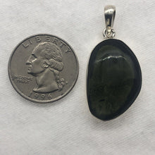 Load image into Gallery viewer, Moldavite Cabachon  Pendant 925 Silver Bezel Set Metaphysical Crystal  39.75 Ct
